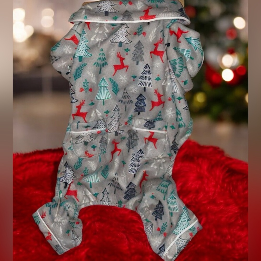 🎄NEW PUP CREW VELCRO REINDEER HOLIDAY PAJAMAS FOR 🐕 DOG •S/M •SO CUTE